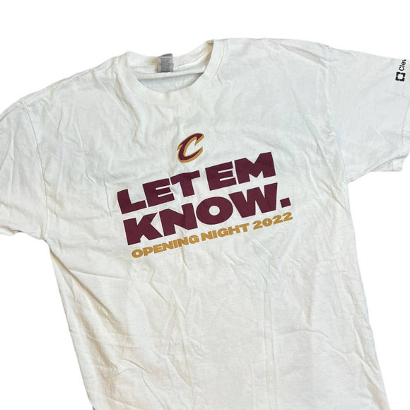 Gildan T-shirt XL Cleveland Cavaliers Let Em Know White 100% Cotton Unisex 2022 - Picture 10 of 10